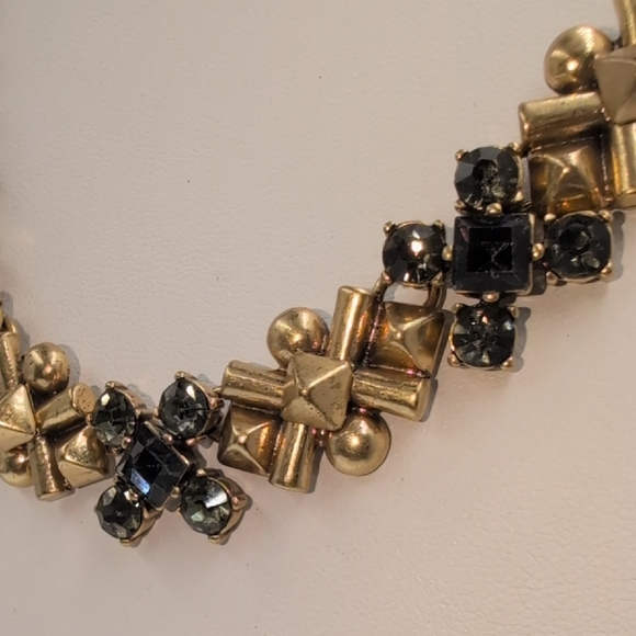 J. Crew Gold and Smokey Grey Necklace with X-Shaped Links - Picture 3 of 6